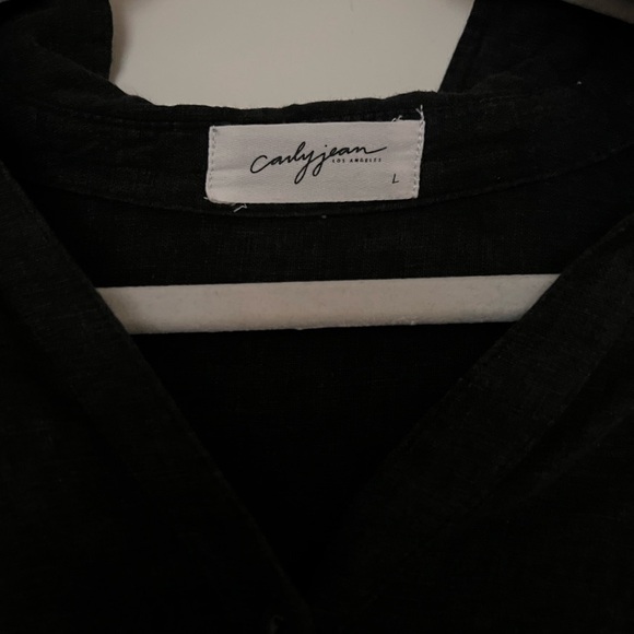 CJLA Black Linen Blend Button Down - Picture 3 of 4